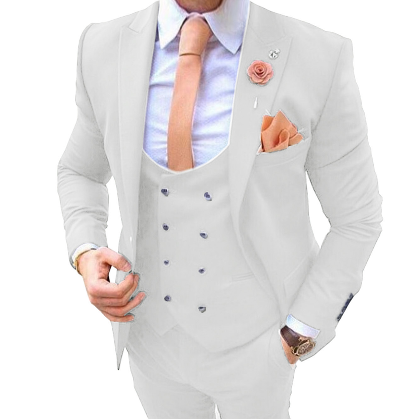 Conjunto de tres piezas ajustado para hombre, frac de novio de boda, traje de baile_voghion.com
