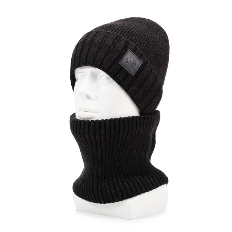 Ski-Winter-Kälteschutz, warm, Kerngarn, gestrickte Wolle, Herren und Damen, plus Samt-Gehörschutz, winddichter Kopfwickelhut_voghion.com