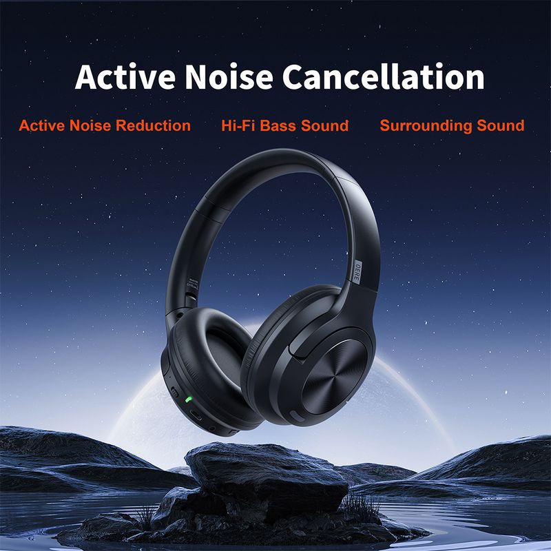 QERE E80 Novo fone de ouvido para jogos ANC com cancelamento de ruído ativo e fones de ouvido sem fio Bluetooth_voghion.com