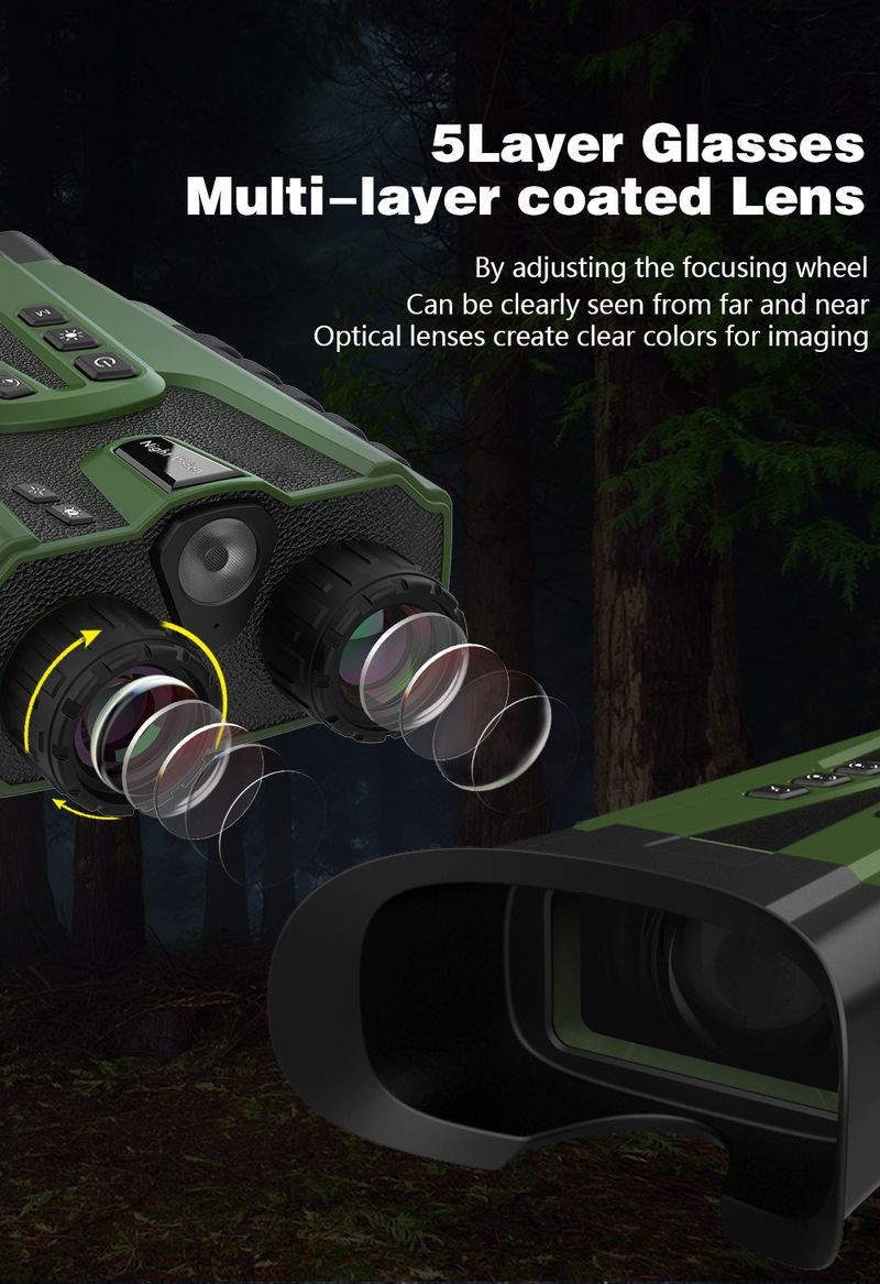 DT49 Nuovo binocolo HD per birdwatching, foto e video, portatile, per esterni, con visione notturna a colori e in condizioni di scarsa illuminazione_voghion.com