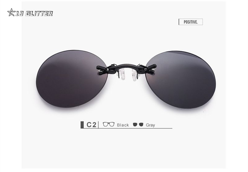 Uued saabumised klipsiga ninaga ümmargused raamita Matrix Morpheus päikeseprillid mini raamita vintage meeste prillid UV400_voghion.com