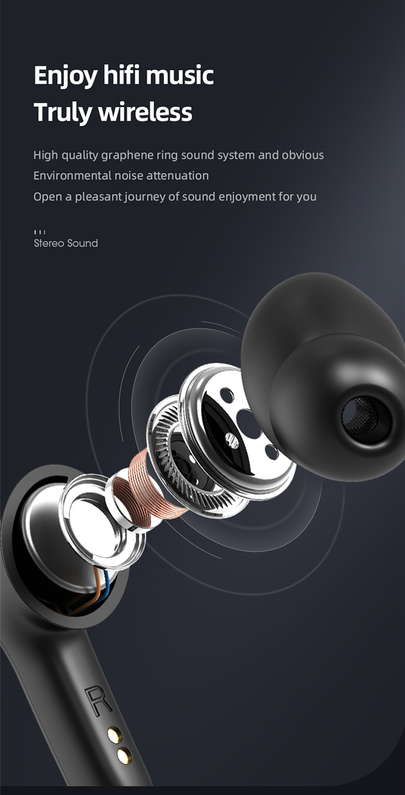 SNOY WF-S200 Wireless Headset Bluetooth V5.0 In-ear Earbuds Sports Bluetooth Headphone with Charging Box For PC Android_voghion.com