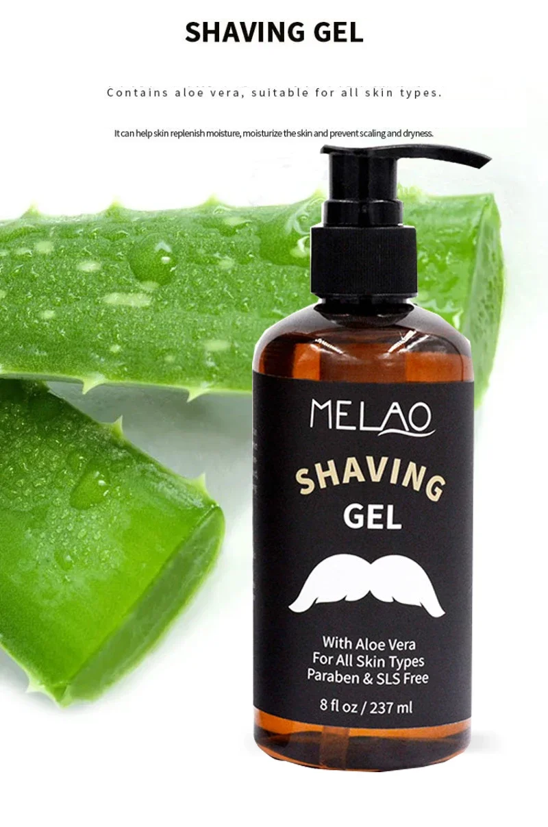 Gel da barba da uomo da 237ml Glicerolo styling schiuma da barba ammorbidente e rinfrescante per barba_voghion.com
