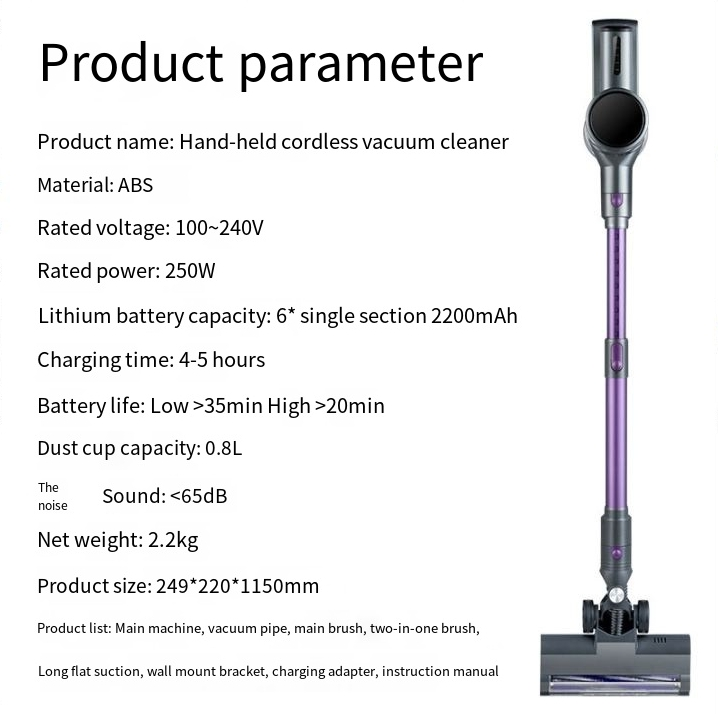 Dammsugare för hushållens handhållna kraftfulla trådlösa dammsugare för mattrengöring med hög effekt_voghion.com