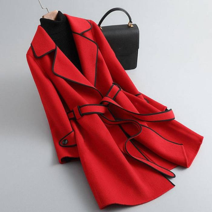 Women's Clothing comfortable double faced wool coat cashmere coat women's fashionable medium and long style wool coat_voghion.com