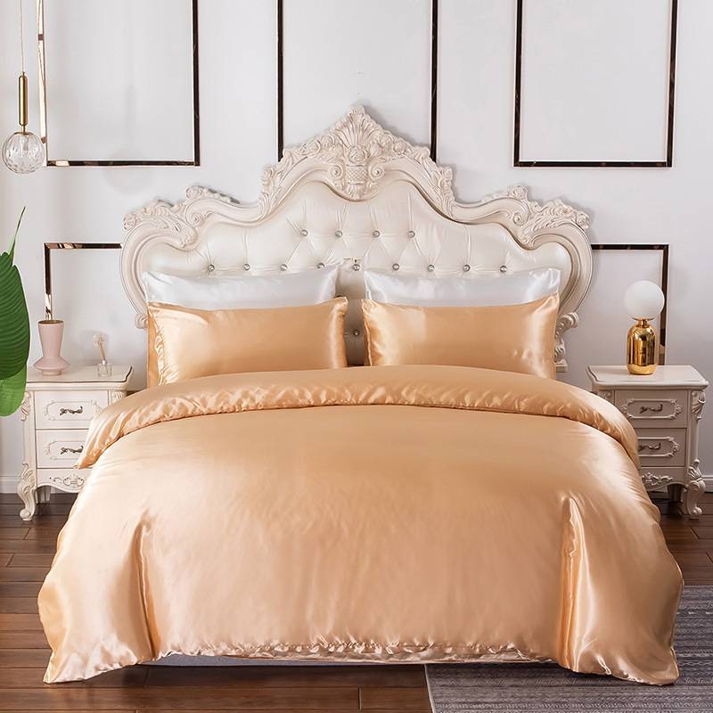 Silky Satin Solid Color Bedding Full Size_voghion.com