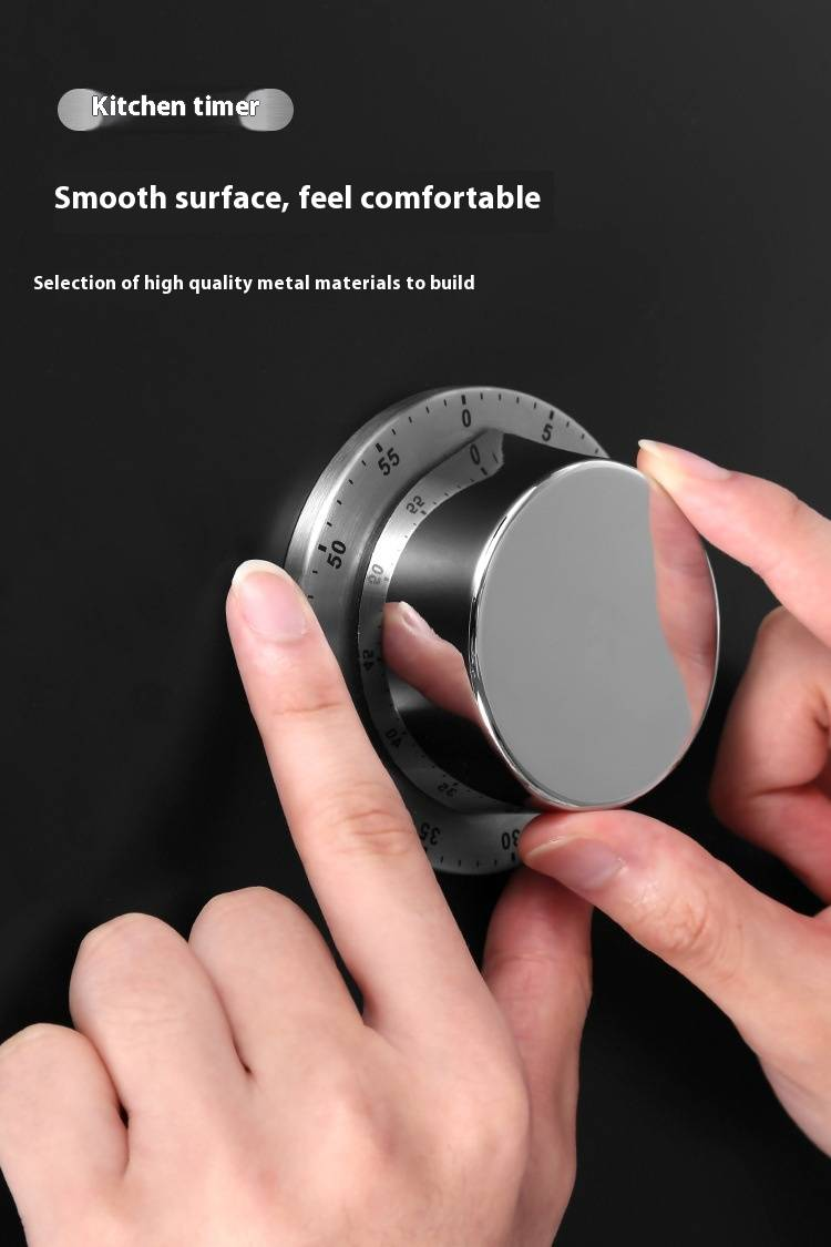 Temporizador mecánico de cocina de acero inoxidable - Alarma sonora para cocinar, hornear, estudiar y exámenes - Temporizador clásico de cuerda con base magnética y soporte_voghion.com