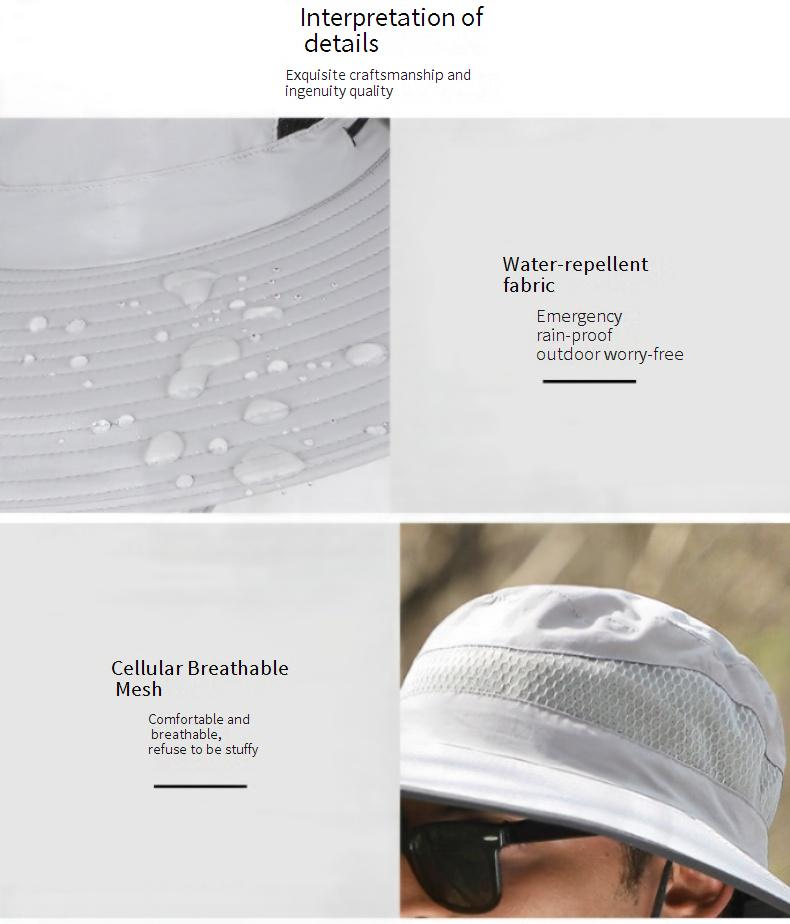15 cm großer Sonnenhut für den Außenbereich für Herren, Sommer-Sonnenschutz, schnelltrocknender Angelhut, lässiger Wander-Fischerhut_voghion.com