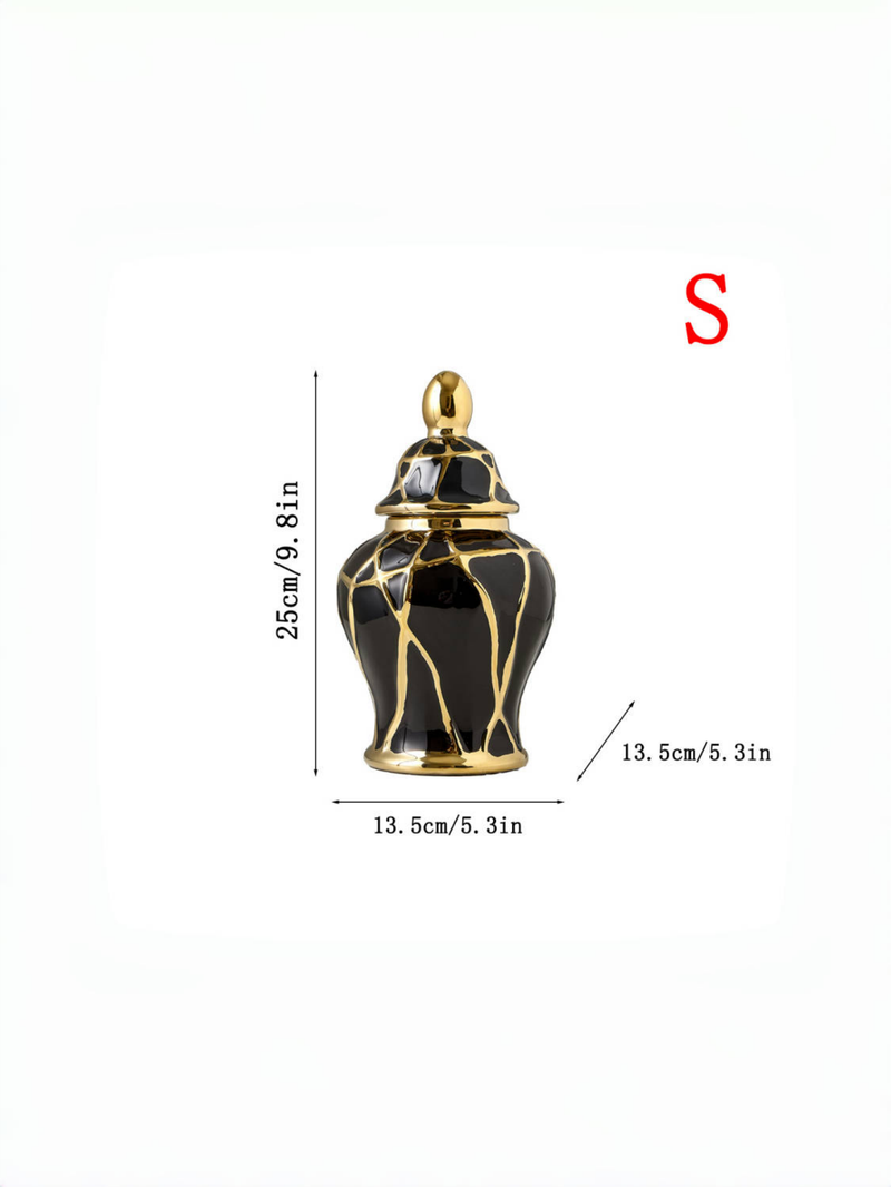 1pc Crack Shape With Lid Can Be Filled With Water, Ceramic Vase, High-quality Interior Ornaments, Flower Arrangement, Vase_voghion.com