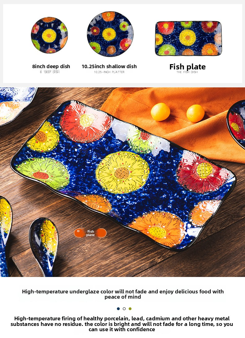 Ceramic Dinnerware Set – 16-Piece Floral Embossed Tableware Collection For Daily Use & Special Occasions, Microwave Safe, Elegant Vintage Design_voghion.com