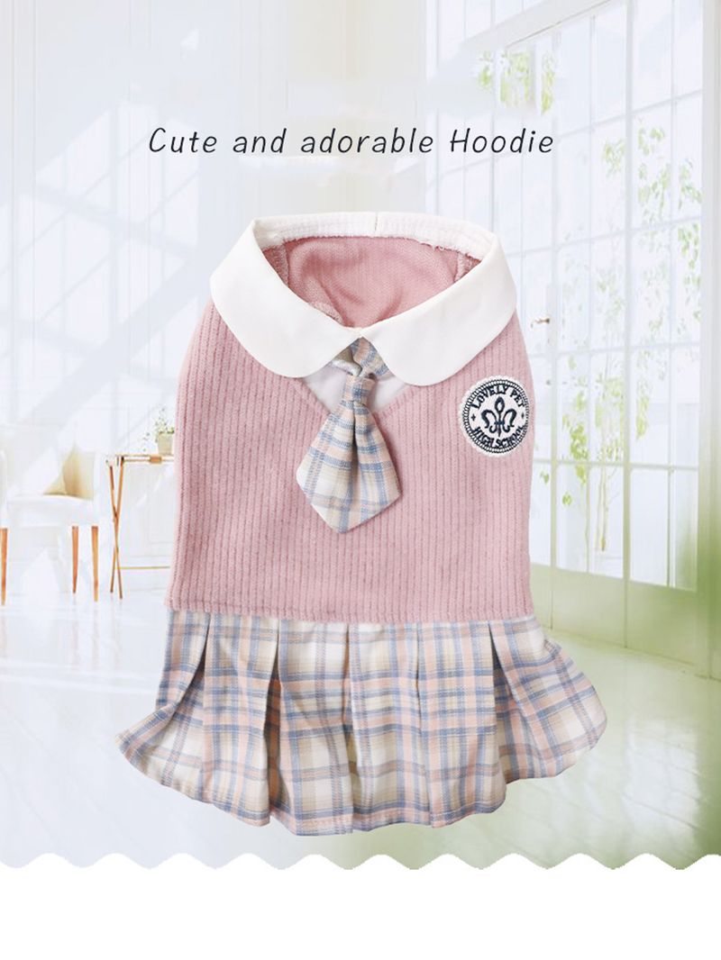 1 accessorio per animali domestici: vestito scozzese JK lavorato a maglia per cani e gatti, un comodo outfit primaverile-autunnale adatto ad animali di piccola e media taglia._voghion.com