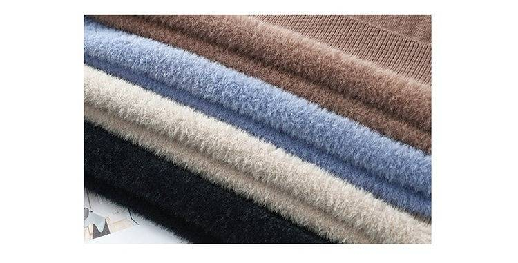 Men's Winter Thermal Fleece Knit Sweater - Semi-Turtle Neck Warm Base Layer, Solid Color Casual Pullover For Cold Weather_voghion.com