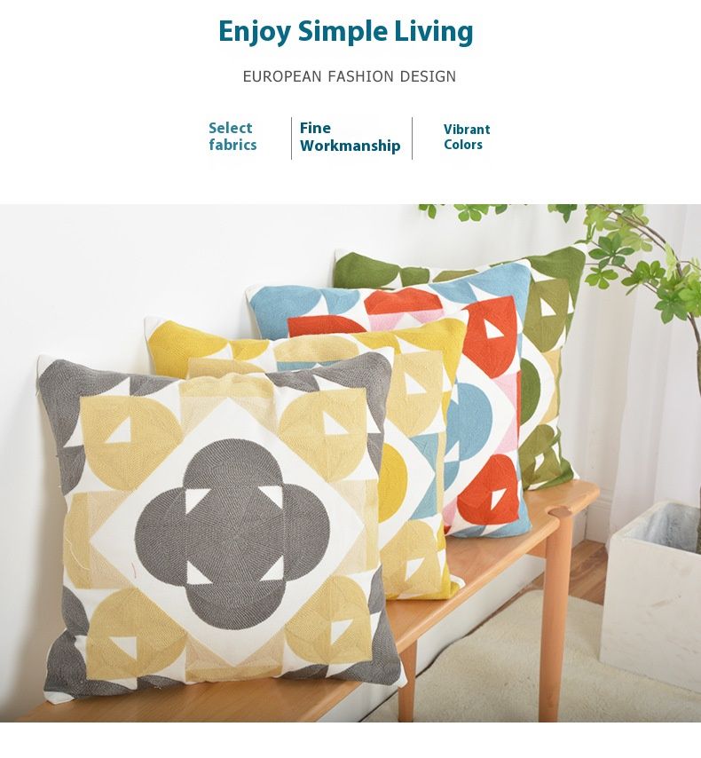 Minimalistischer quadratischer Kissenbezug mit Einsatz – Atmungsaktives Kissen aus Baumwoll-Leinen-Mischgewebe für Sofa/Bett, 45 x 45 cm (mehrere Farben erhältlich)_voghion.com