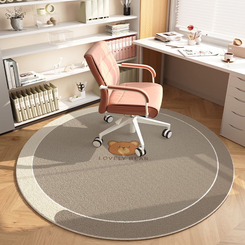 Weiche, runde Stuhlmatte für Büro und Zuhause – rutschfester Schreibtischstuhl-Bodenschutz mit niedlichen Tiermotiven (80–200 cm, mehrere Farben und Muster)_voghion.com