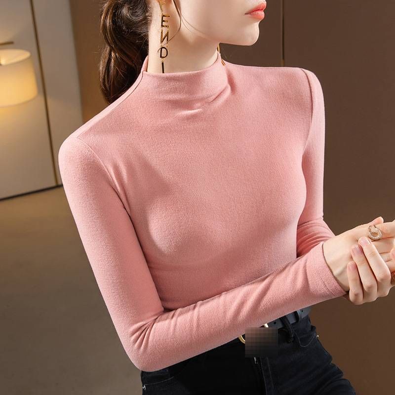 Doppellagiges Thermo-Oberteil aus Fleece für Damen – ultraweiche Basisschicht mit Rundhalsausschnitt und langen Ärmeln, dehnbar und warm, schmale Passform, unverzichtbar für Herbst/Winter_voghion.com