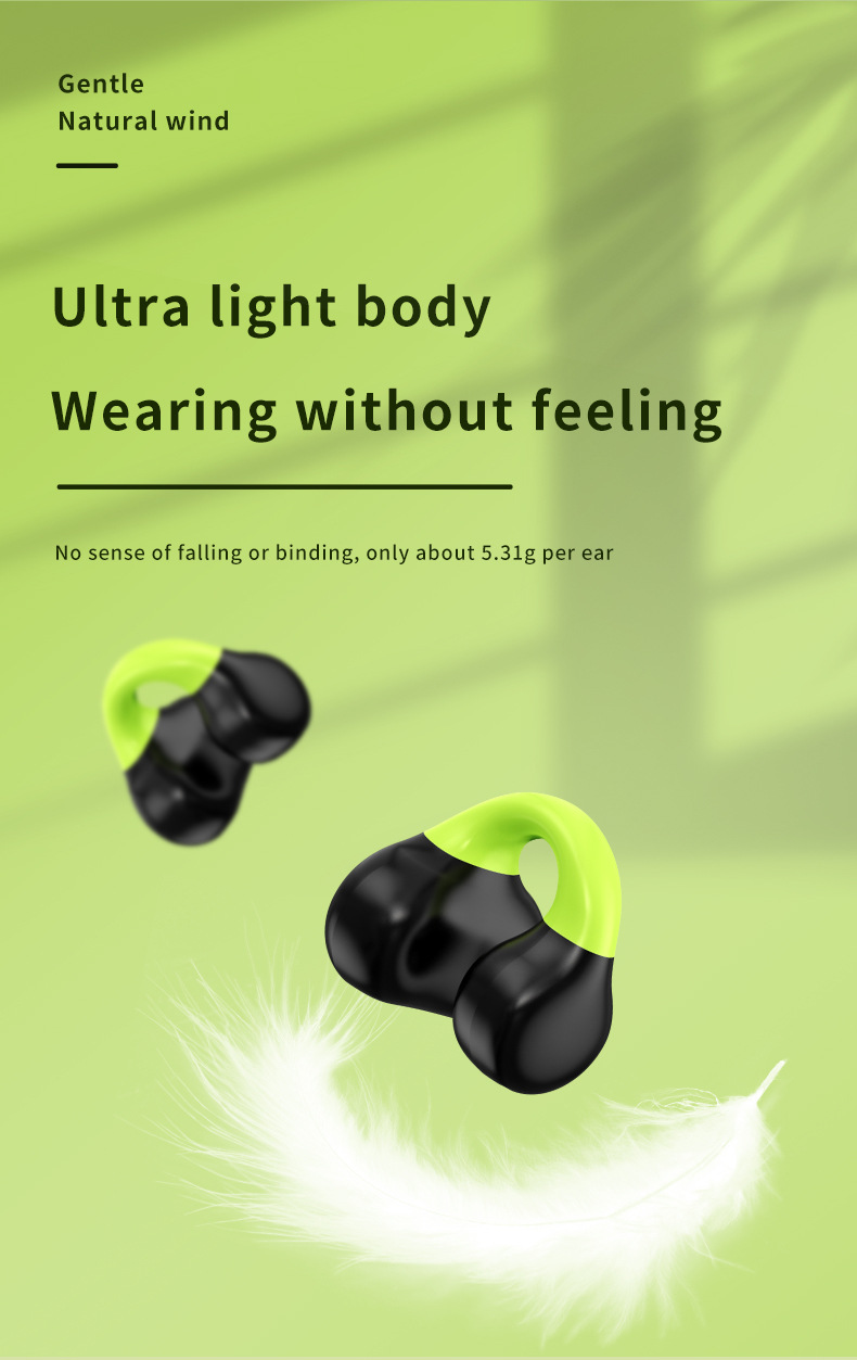 AX10 Bluetooth Headset New Wireless Sports Ear Clip Style Non-in-ear Dual-ear with Digital Display Business Headset_voghion.com