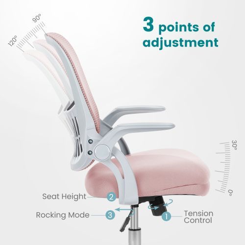 Office Mid Back Ergonomic Mesh Computer Desk Larger Seat Executive Height Adjustable Swivel Task Chair With Lumbar Support_voghion.com