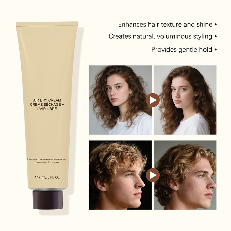 Crema modellante lisciante idratante per capelli Curl Gentle Care senza etichetta 147 ml_voghion.com