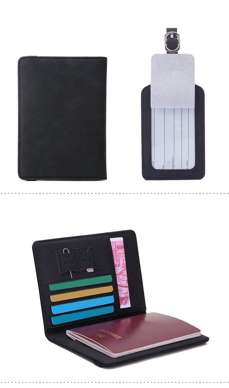 Portafoglio da viaggio con blocco RFID e portadocumenti con etichetta per bagaglio - Portadocumenti multifunzione in pelle PU per uomo e donna - Design leggero e di lusso_voghion.com
