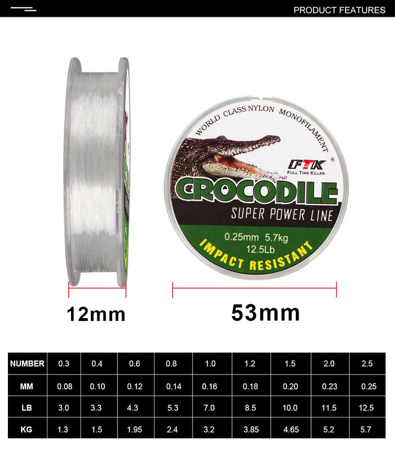 FTK Tension Ice Nylon 30m Taiwan Sea Fishing Casting Rod Lure Line Sub-line_voghion.com
