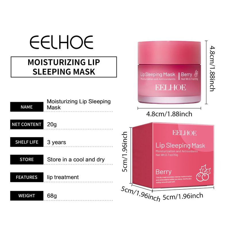 Strawberry Lip Mask Nattsömn Närande Underhåll Återfuktande Läppar Gloss Reparation Hudvårdskräm Korean Cosmetics Läppstift_voghion.com