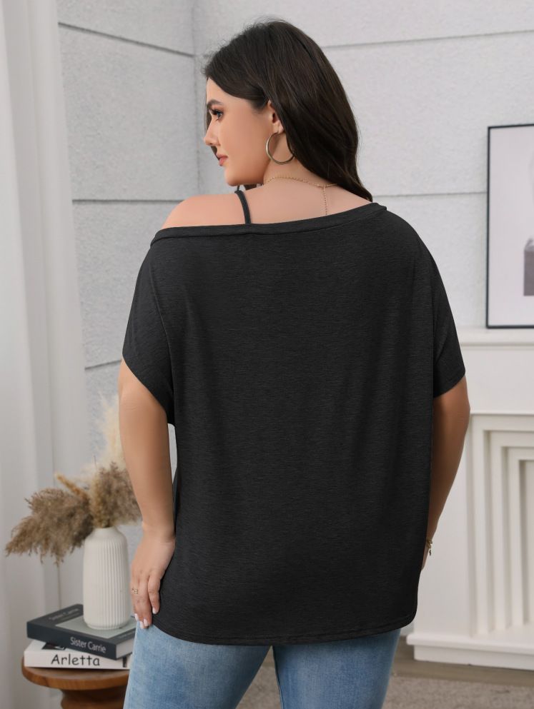 Damenbekleidung Temperament Lässiger einfarbiger Pullover Schräge Schulter Fledermausärmel Oberteile_voghion.com