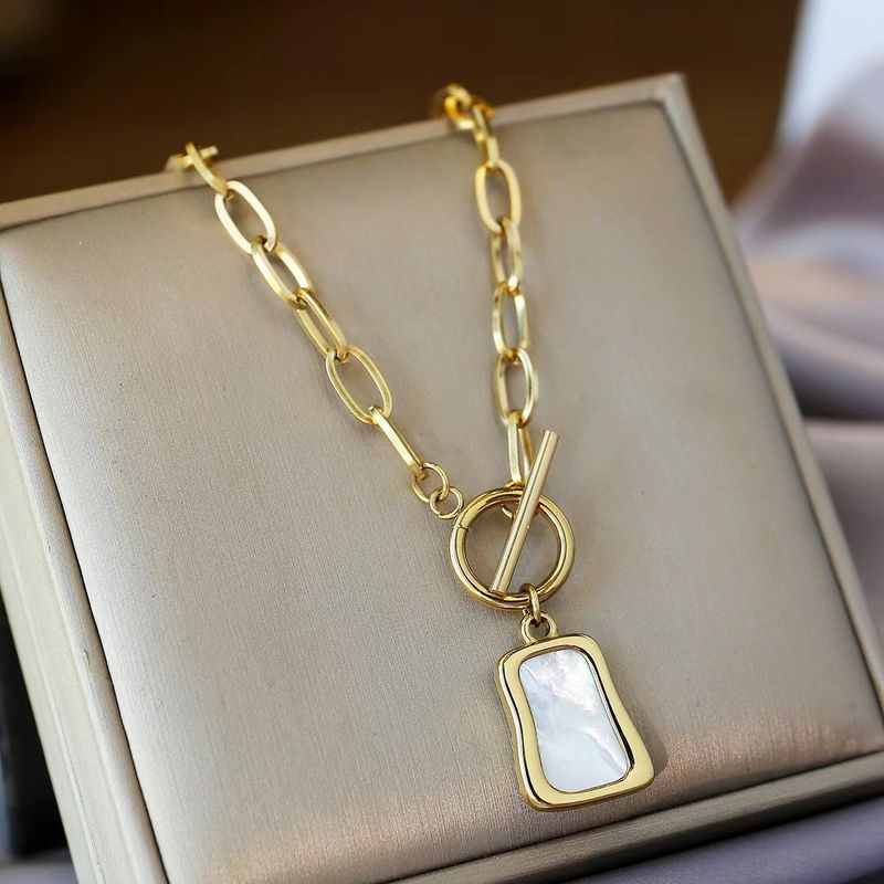 Collana con fibbia OT in madreperla irregolare, stile europeo e americano, semplice e alla moda transfrontaliera_voghion.com