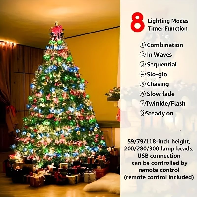 1 pz Luci di Natale a LED per esterni Luci a stringa 8 modalità di illuminazione Luci decorative per le vacanze per alberi RV Casa Giardino_voghion.com