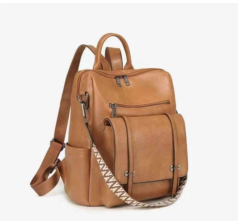 Vintage-Rucksack Damen, neue hochwertige, wandelbare Umhängetasche aus weichem PU-Leder, Pendler-Rucksack mit großer_voghion.com