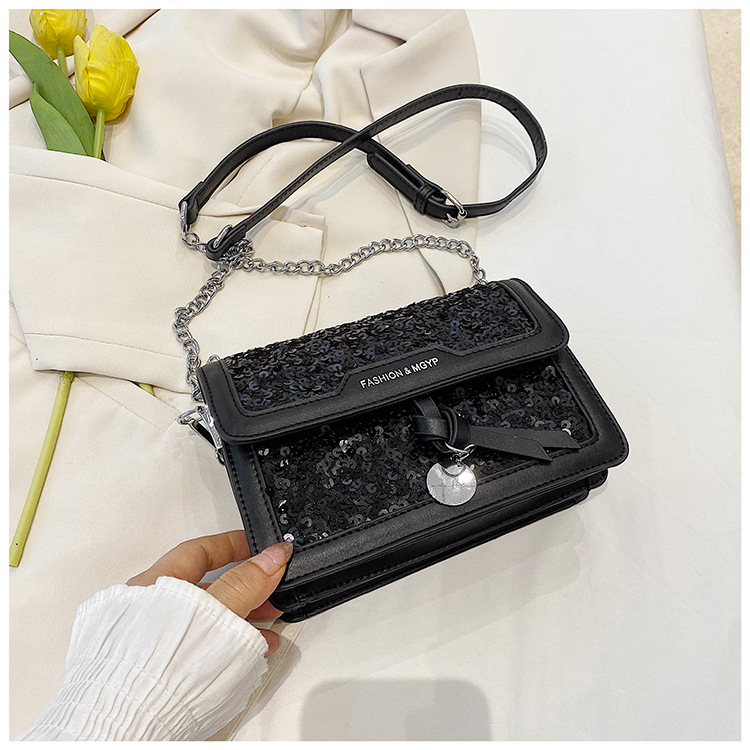 Bag High-end Exquisite Sequin Small Square Bag Female 2023 New Fashion Niche design net red chain Messenger bag_voghion.com