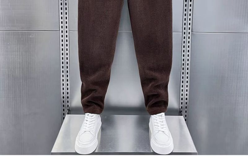 Men's Clothing Autumn New Style Corduroy Fashion Casual Pants Men's Trendy Loose Slim Sweatpants Sports Trousers_voghion.com