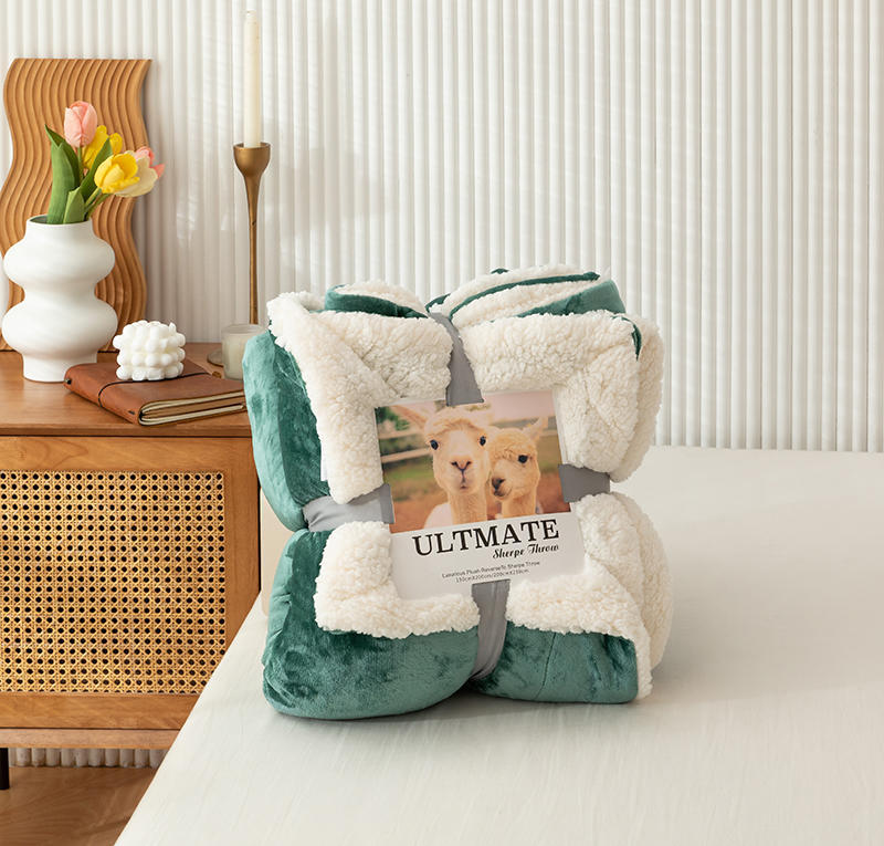 European and American trendy brand ins lamb plush blanket, crystal plush cover blanket, double layer blanket, coral plush four season blanket_voghion.com