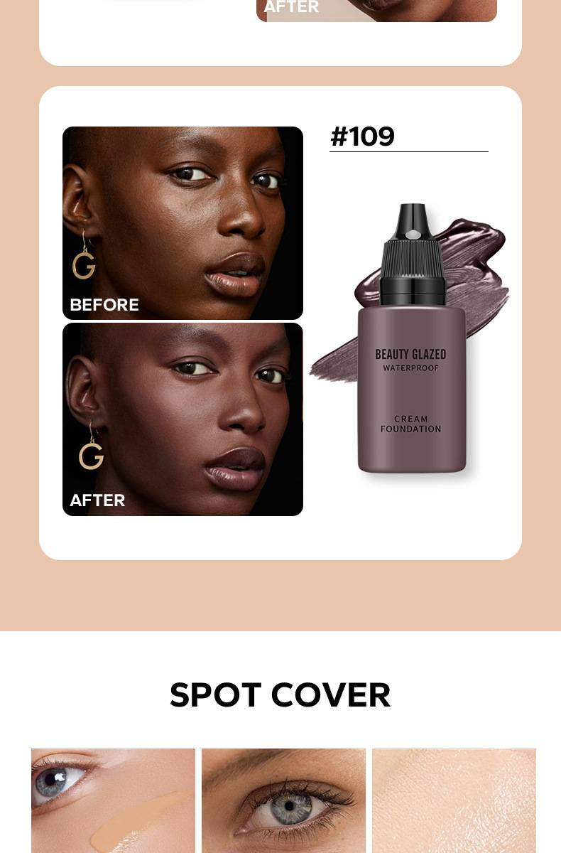 "3PCS"Tanning Matte dugotrajni tekući puder Tamni korektor s visokim prekrivanjem_voghion.com