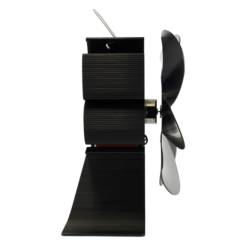 Wärmebetriebener Ofenventilator aus Aluminium —— Ein umweltfreundlicher, effizienter und stilvoller Begleiter für die Heizung Ihres Zuhauses, ausgestattet mit einem 6-Blatt-Ventilatorblatt im Schmetterlingsstil_voghion.com