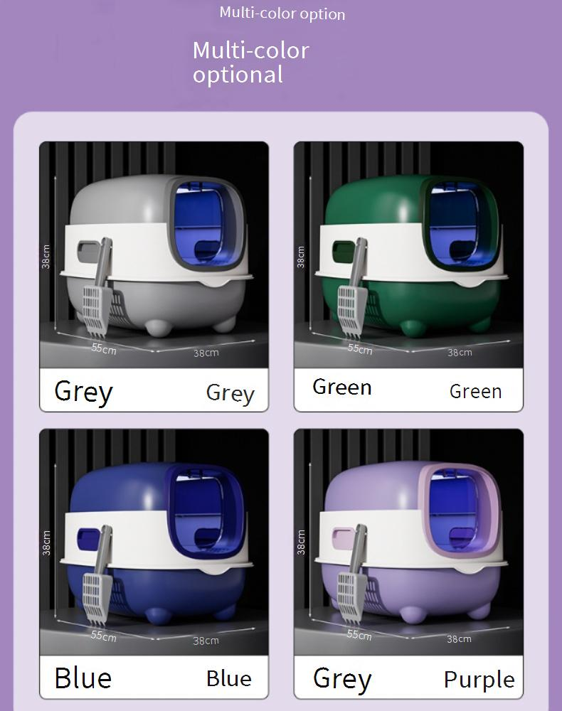 Cat Supplies Cat Litter Box Extra Large Huge Cat Toilet Ultraviolet Sterilization Fully Enclosed Cat Litter Box Cat Feces Box_voghion.com