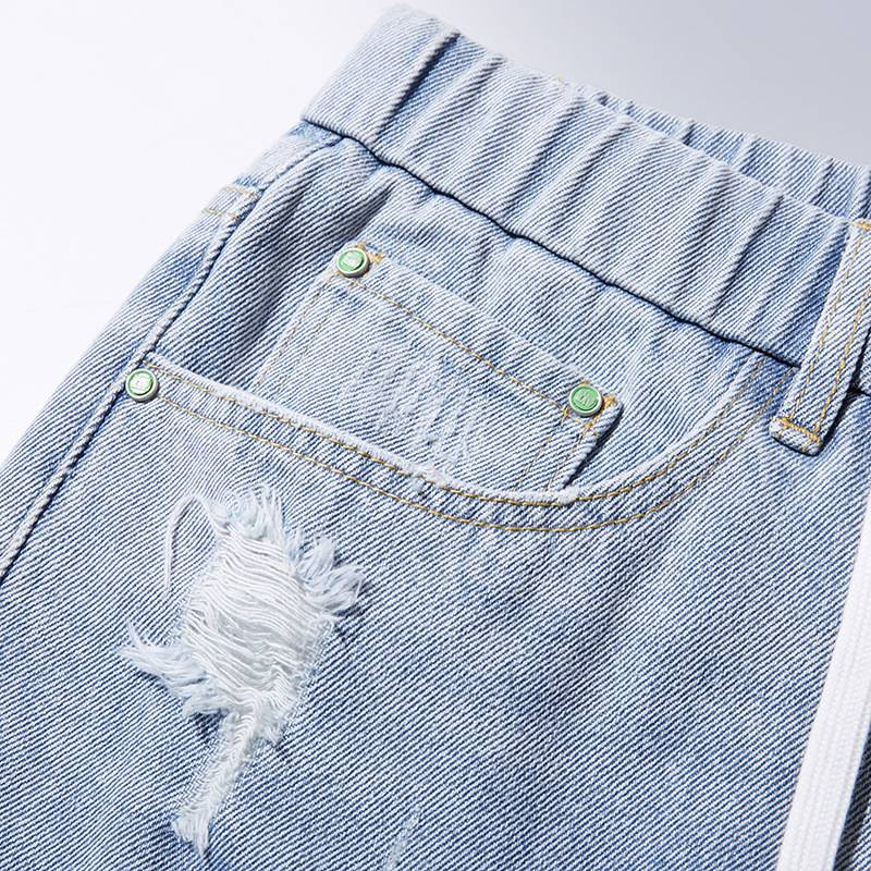 Men's Clothing Plus Size Summer Elastic Waist Denim Shorts Loose High Elastic Comfortable Mid Rise Denim Shorts_voghion.com