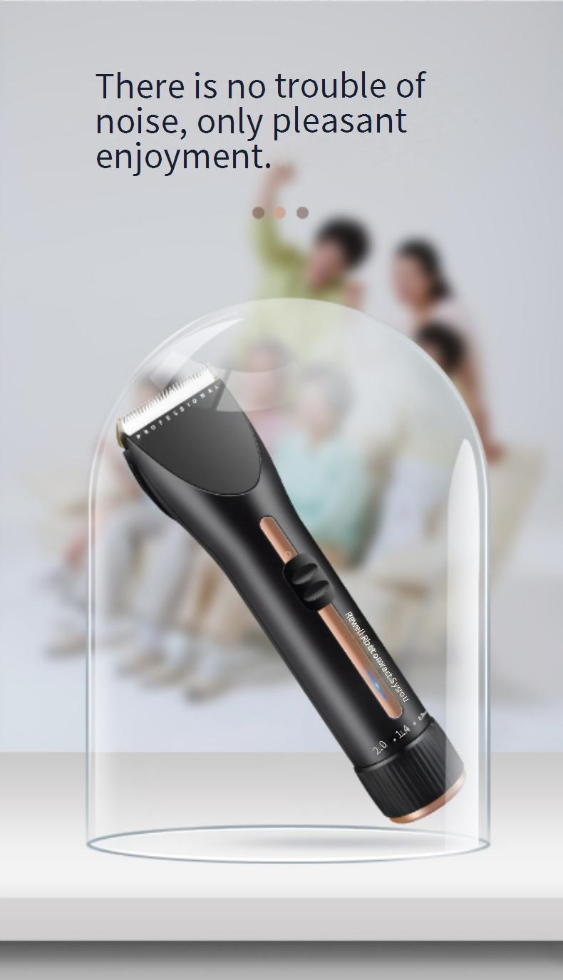 Rewell F35 Professional Hair Clipper – Ceramic Blade, Auto-Sharpening, Cord/Cordless Dual Mode, Water Washable – For Salon & Home Use (White/Black)_voghion.com