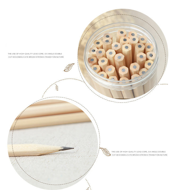 Lápices hexagonales de madera natural, paquete de 50 lápices HB al por mayor para niños y estudiantes, útiles escolares de escritura suave con opción de grabado._voghion.com