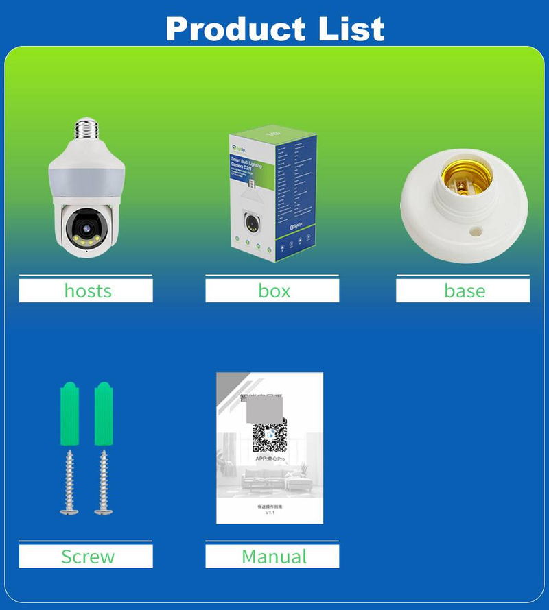 Smart AI Lighting Bulb Surveillance Camera With HD Night Vision, Voice Intercom And WiFi Monitoring_voghion.com