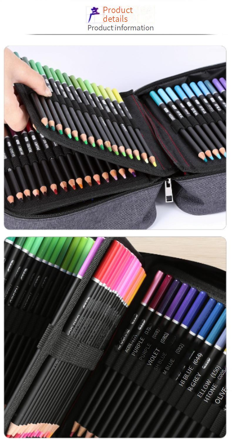 Professionelles Buntstifte-Set auf Ölbasis mit 180 Farben für Künstler, zum Skizzieren, Kritzeln und Ausmalen – Härtegrad HB, leuchtende Pigmente, Nylonetui_voghion.com