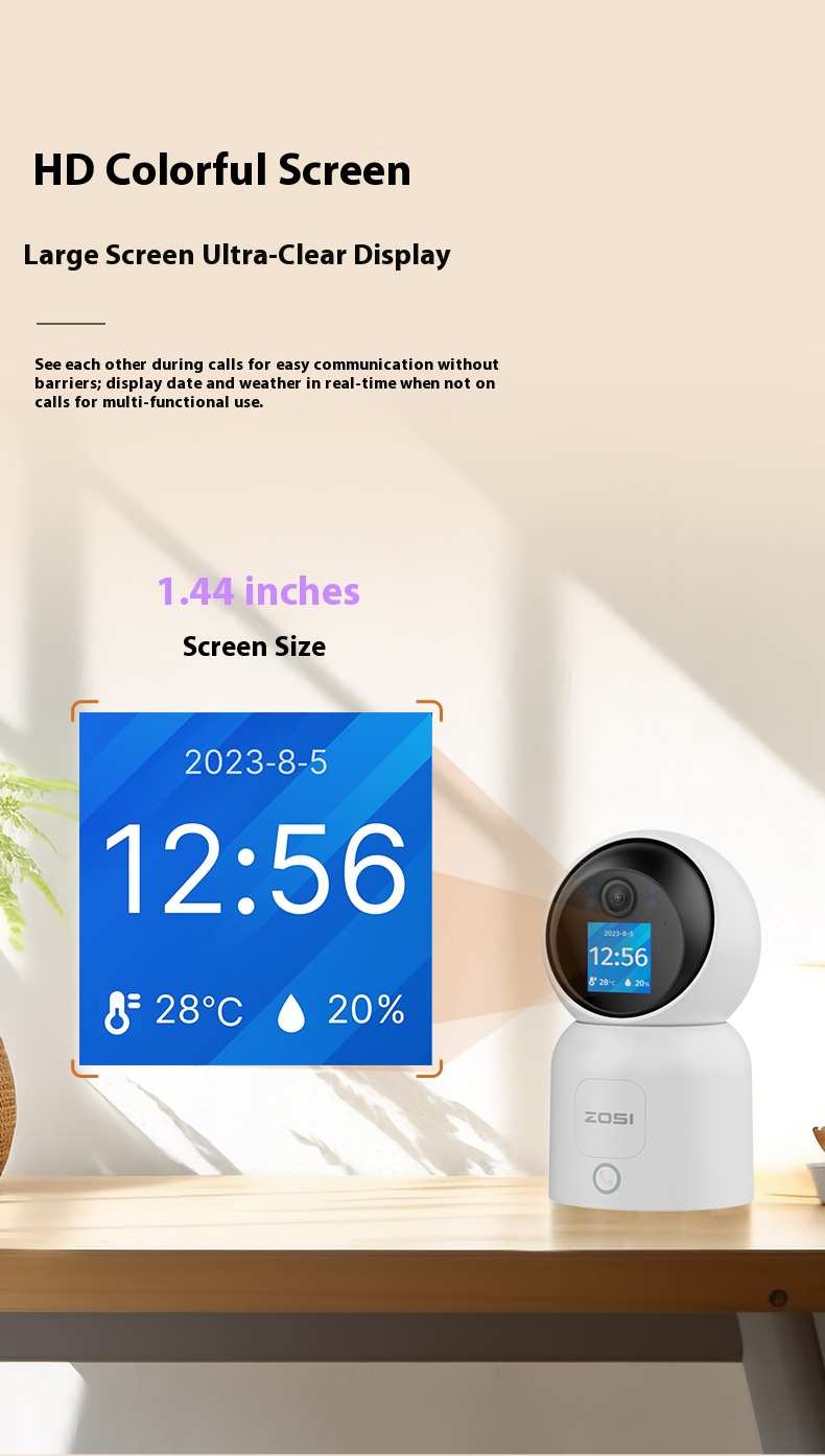 Cámara de seguridad WiFi para interiores de 4 MP: detección de personas con IA, movimiento horizontal y vertical de 360°, visión nocturna a color y audio bidireccional, resistente a la intemperie IP66 (modelo: C-519M)_voghion.com