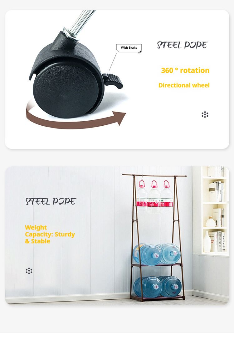 Adjustable Rolling Garment Rack – 3-Tier Steel Clothes Organizer With Wheels (Modern, Space-Saving, Multi-Functional)_voghion.com