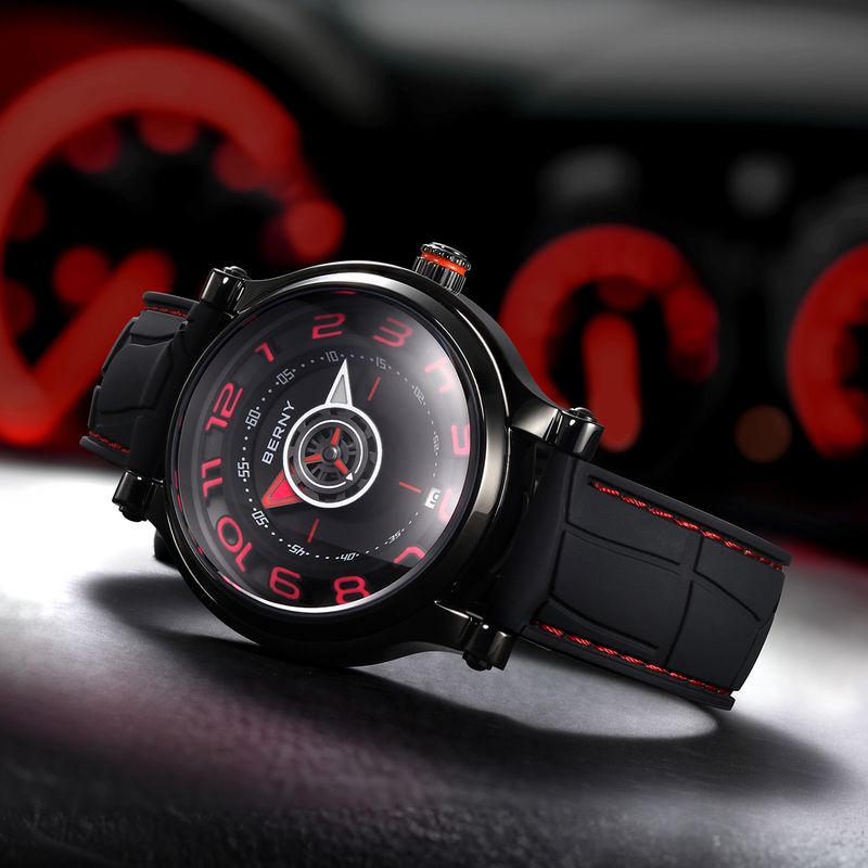 Relojes automáticos BERNY para hombre, de moda, resistentes al agua hasta 5 ATM, correa de silicona, reloj mecánico con fecha, reloj de pulsera de zafiro superluminoso y fácil de leer._voghion.com