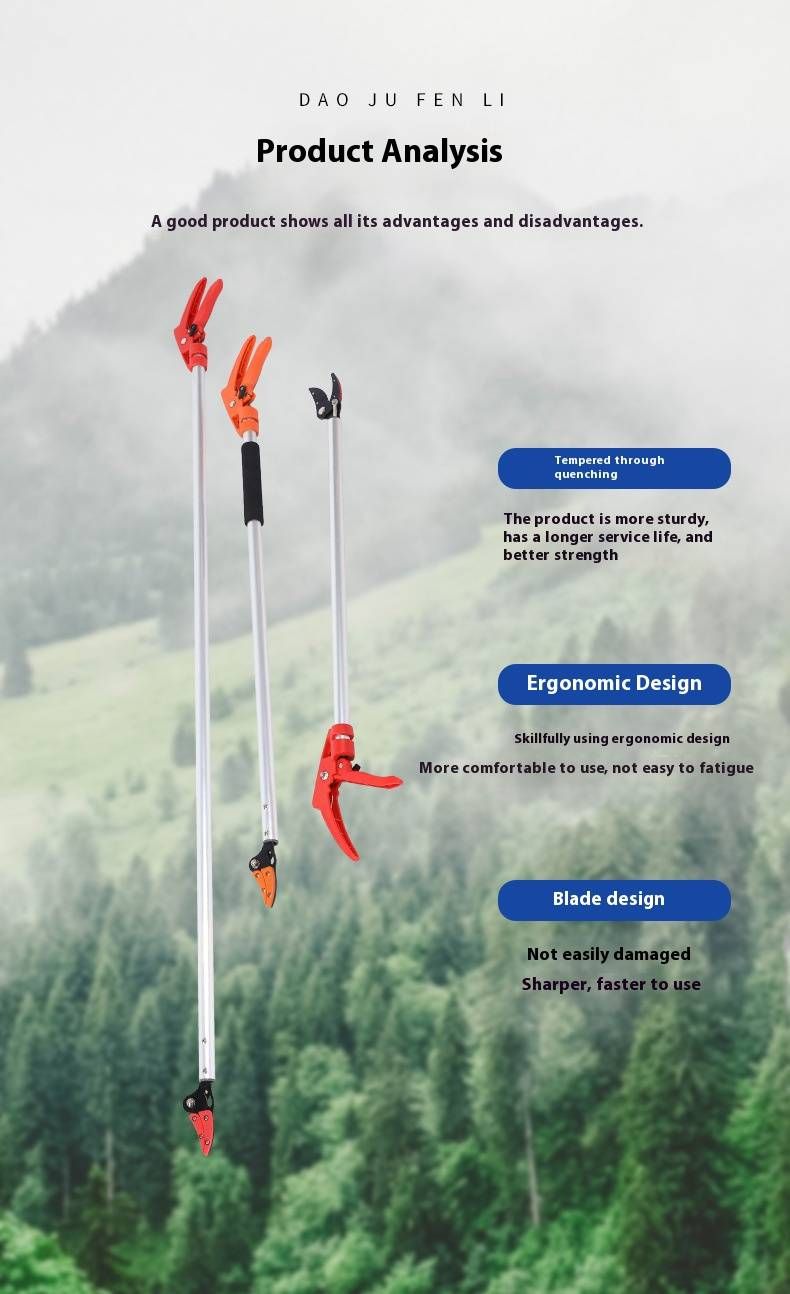 Telescopic Fruit Picker With Lightweight Aluminum Pole & Non-Slip Handle – Ergonomic Gardening Tool For High Branches_voghion.com