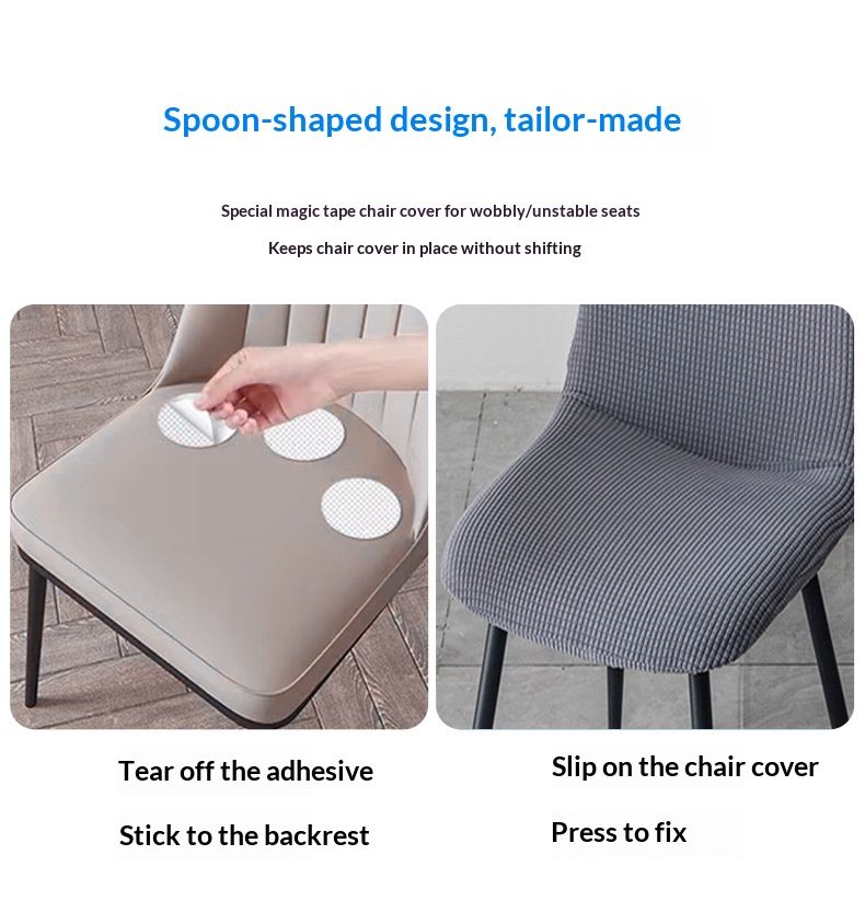 Non-Slip Polyester Chair Covers – Modern Solid Color Stretchable Seat & Back Protectors, Universal Fit For Dining & Office Chairs_voghion.com