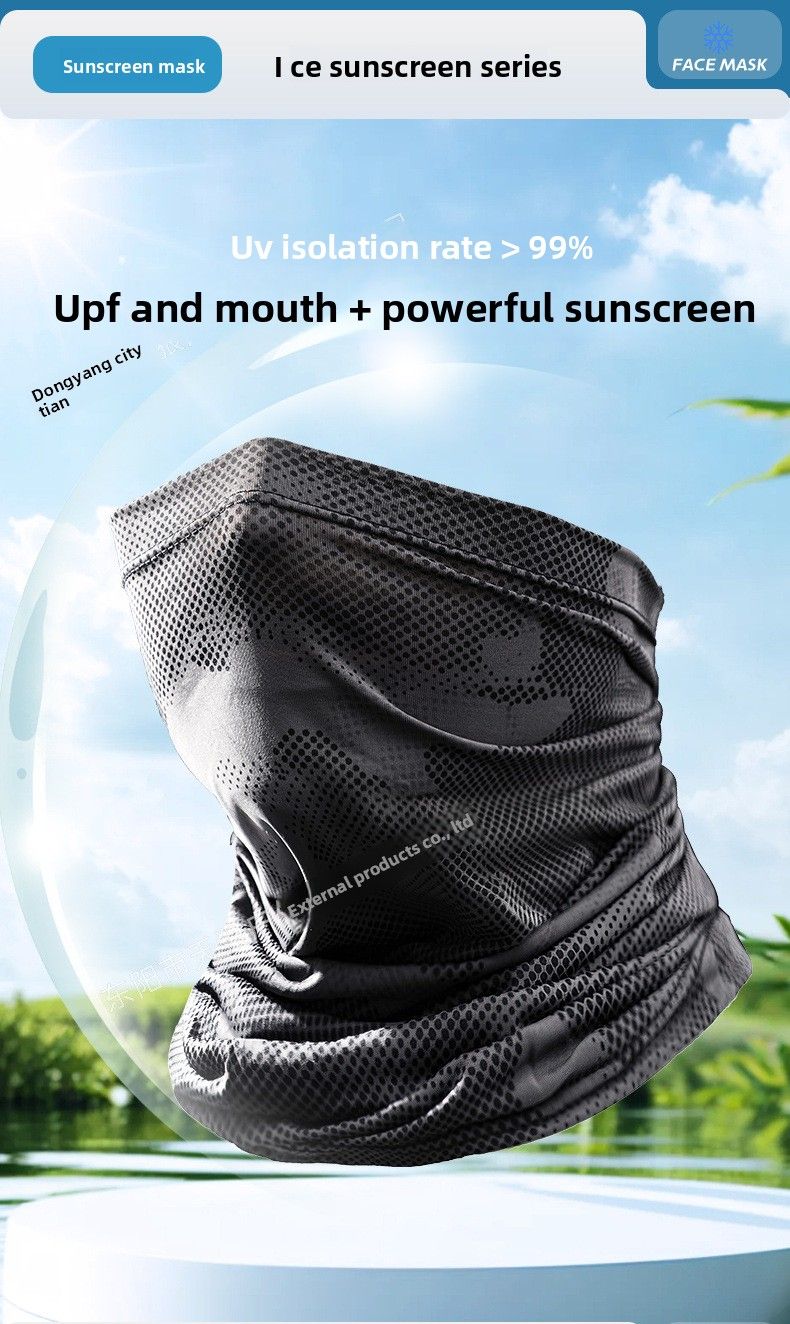 UPF50+ Ice Silk Sonnenschutz Herren Outdoor Radfahren Angeln Ohr Hängende Sonnenschutz Gesichtsschutz Atmungsaktive Maske_voghion.com