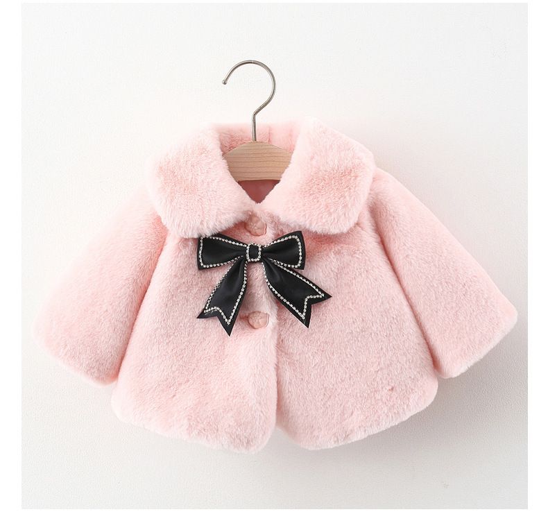 Baby pels efterår og vinter pige kappe Baby pige top varm slid imiteret pels frakke_voghion.com