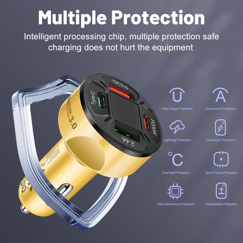 100W Typ C Digital Display Auto USB Schnelle Handy Lade Adapter Für IPhone Xiaomi Huawei Samsung Ladegerät_voghion.com