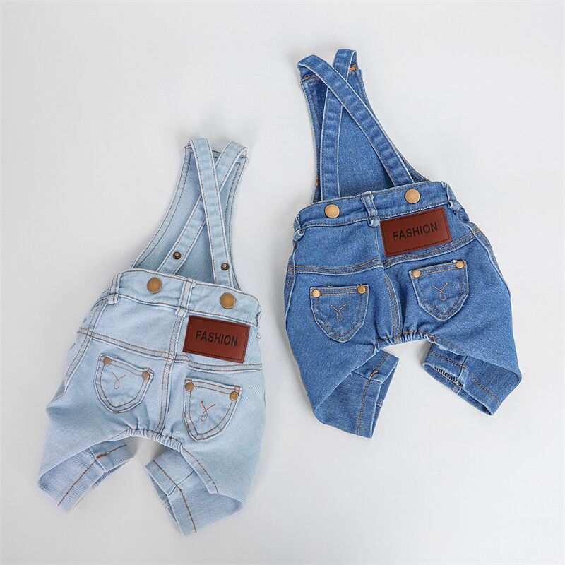 Salopette polyvalente en denim pour le printemps et l'automne, vêtements pour animaux de compagnie, pantalons pour chiens, Teddy_voghion.com