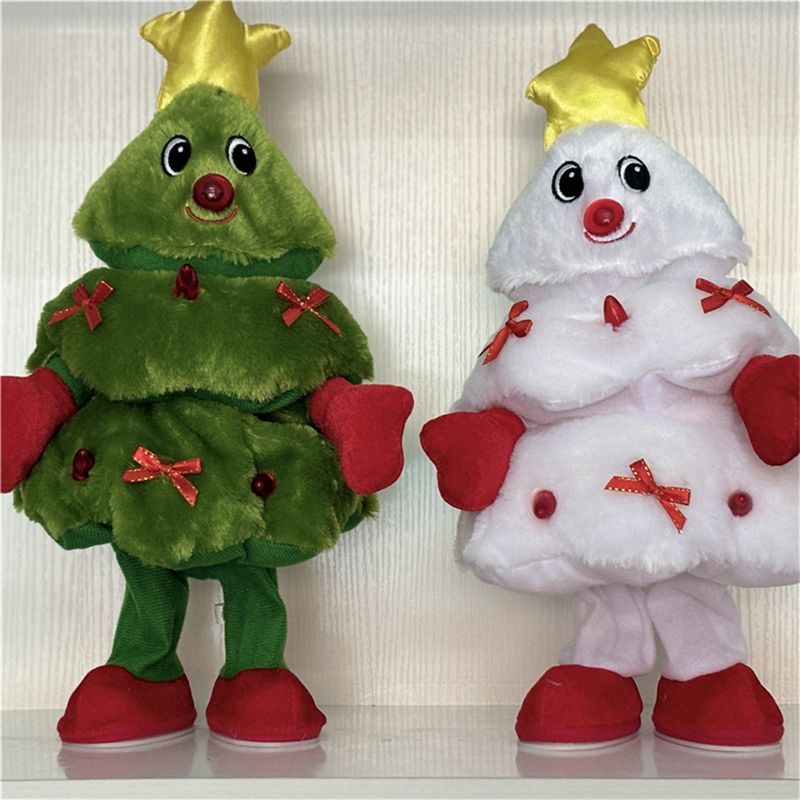 Christmas Interactive Singing Dancing Tree Plush Toy With LED Lights & 10 Songs - Fun Holiday Gift For Kids & Family Decor_voghion.com